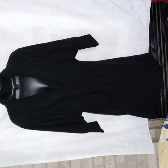 Black Turtleneck Sweater Dress, textured - Picture 1 of 6